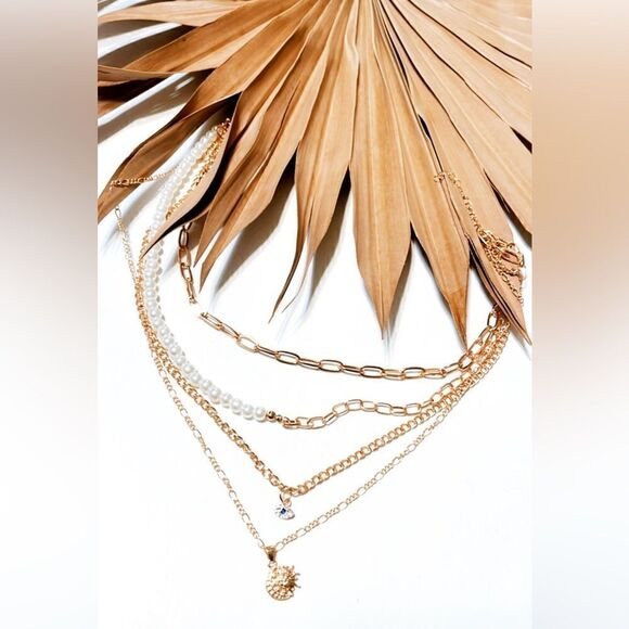 Layered boho necklace S411 - Picture 2 of 3